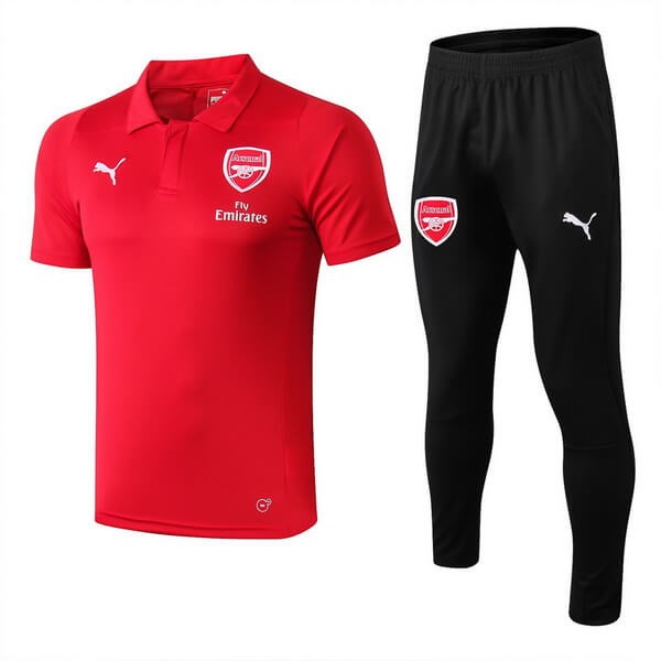 Polo Conjunto Completo Arsenal 2018-19 Rojo